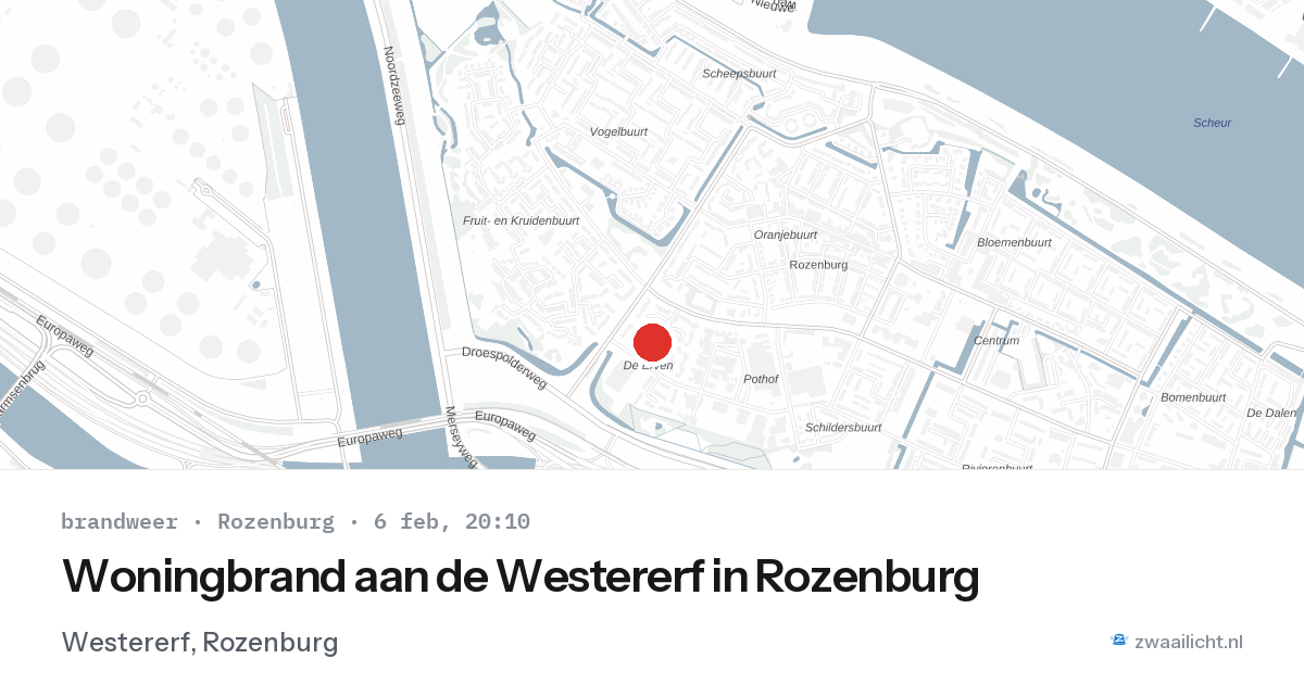Woningbrand aan de Westererf in Rozenburg — 6 feb 2026