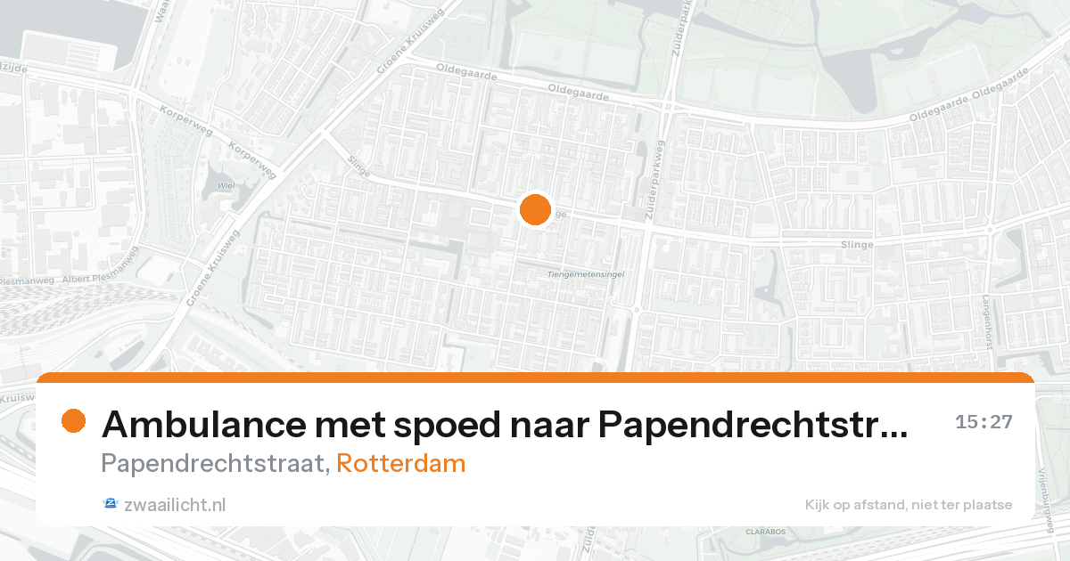 Ambulance met spoed naar Papendrechtstraat in Rotterdam — 24 aug 2026