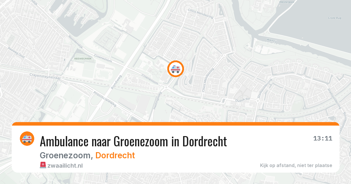 Ambulance naar Groenezoom in Dordrecht — 13 jun 2026