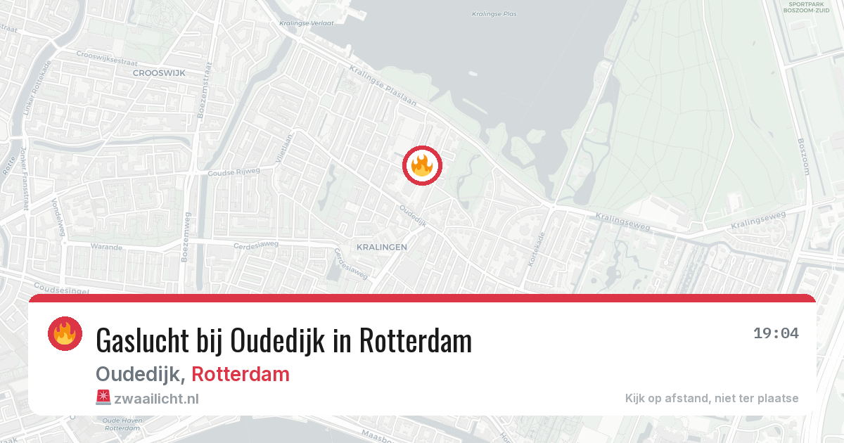 Gaslucht bij Oudedijk in Rotterdam — 2 jul 2026