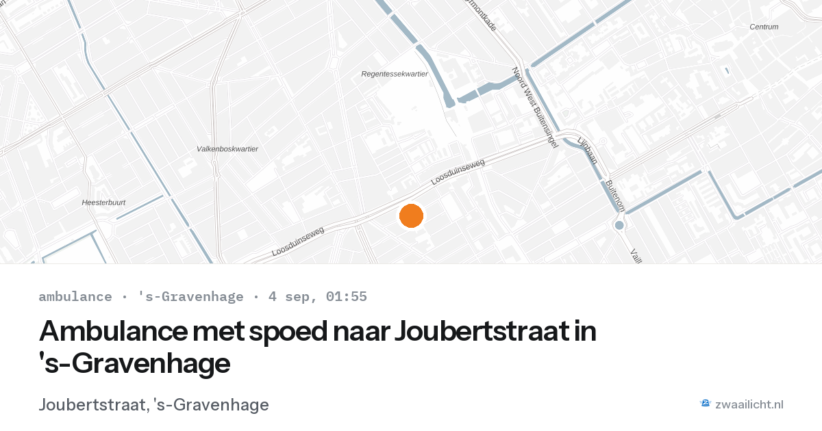 Ambulance met spoed naar Joubertstraat in 's-Gravenhage — 3 sep 2026