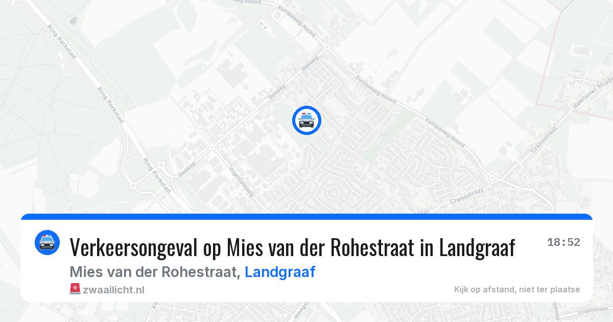 Verkeersongeval op Mies van der Rohestraat in Landgraaf — 20 apr 2026