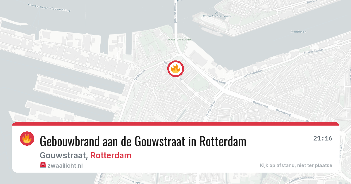 Gebouwbrand aan de Gouwstraat in Rotterdam — 10 jul 2026