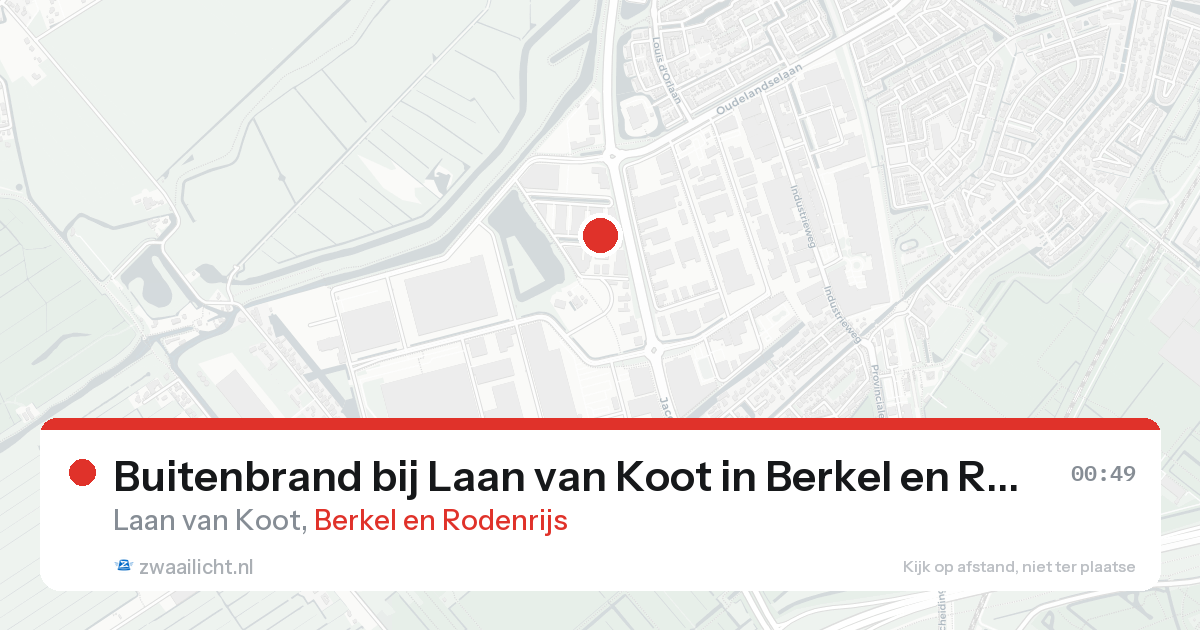 Buitenbrand bij Laan van Koot in Berkel en Rodenrijs — 16 aug 2026