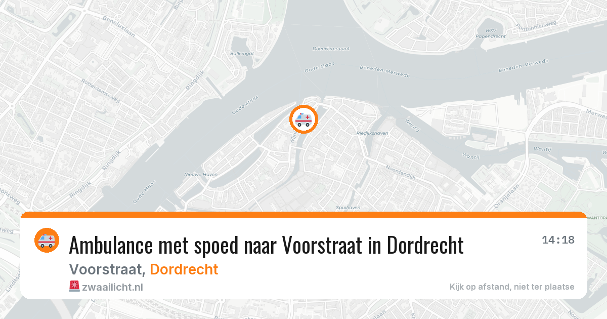 Ambulance met spoed naar Voorstraat in Dordrecht — 14 apr 2026