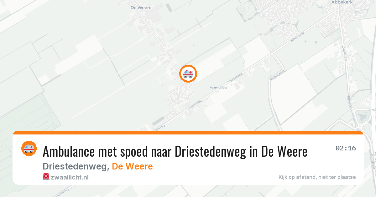 Ambulance met spoed naar Driestedenweg in De Weere — 7 jun 2026