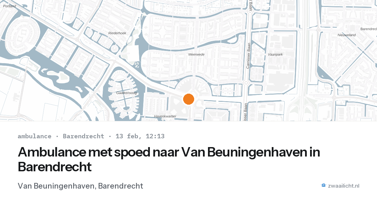 Ambulance met spoed naar Van Beuningenhaven in Barendrecht — 2 feb 2026