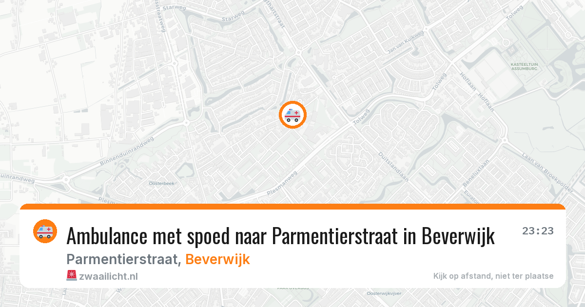 Ambulance met spoed naar Parmentierstraat in Beverwijk — 20 mei 2026