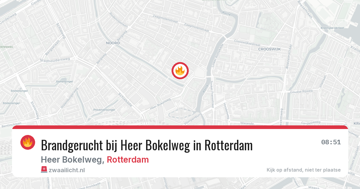 Brandgerucht bij Heer Bokelweg in Rotterdam — 27 mrt 2026