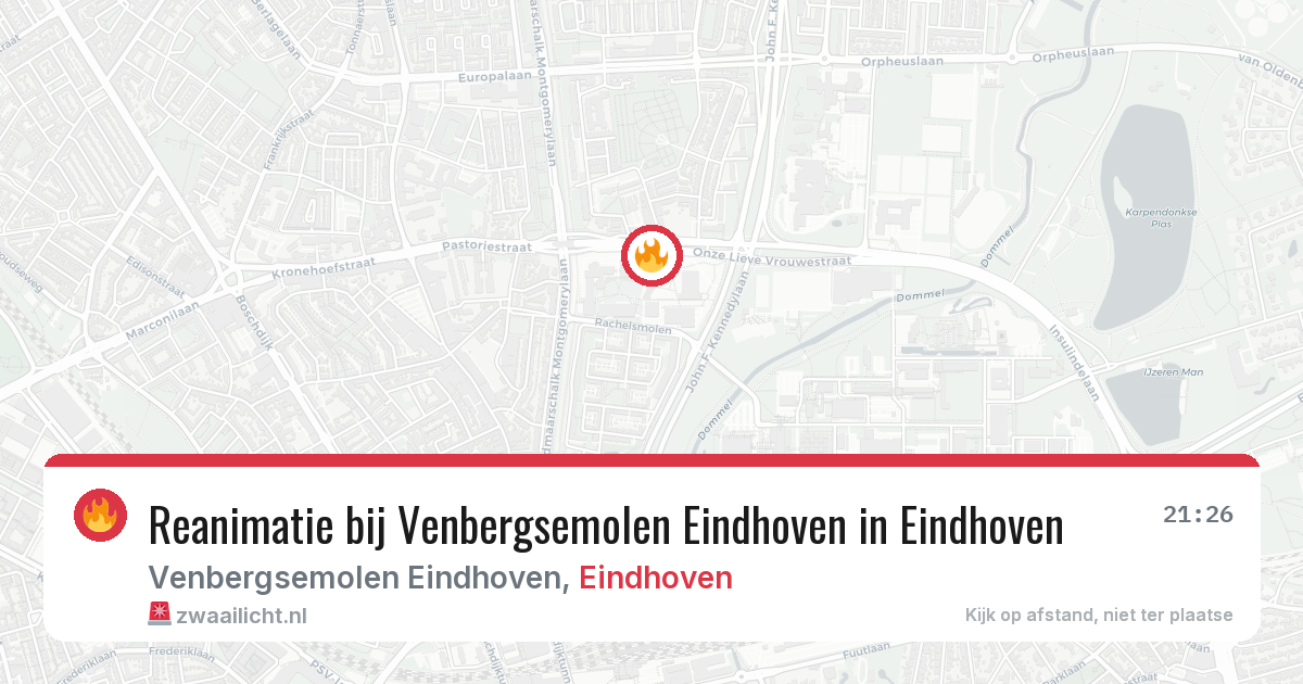 Reanimatie bij Venbergsemolen Eindhoven in Eindhoven — 2 jul 2026