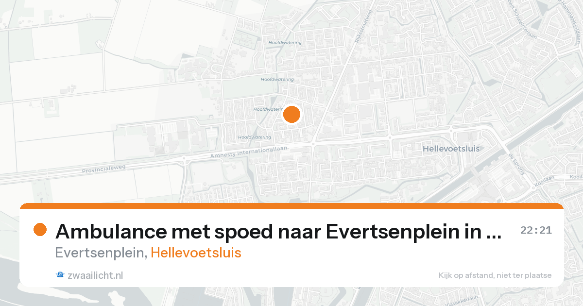 Ambulance met spoed naar Evertsenplein in Hellevoetsluis — 22 aug 2026