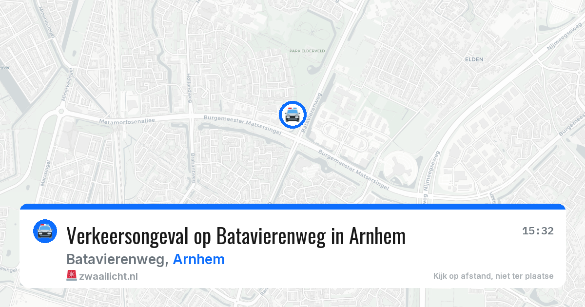 Verkeersongeval op Batavierenweg in Arnhem — 2 aug 2026