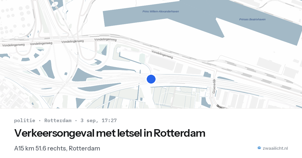 Verkeersongeval met letsel in Rotterdam — 3 sep 2026