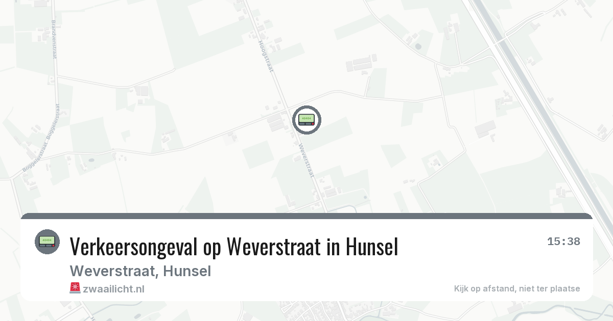 Verkeersongeval op Weverstraat in Hunsel — 11 jul 2026