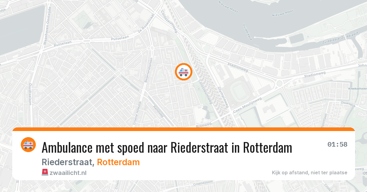 Ambulance met spoed naar Riederstraat in Rotterdam — 5 mei 2026