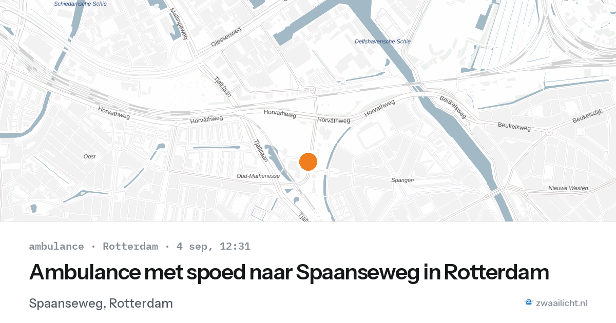 Ambulance met spoed naar Spaanseweg in Rotterdam — 4 sep 2026