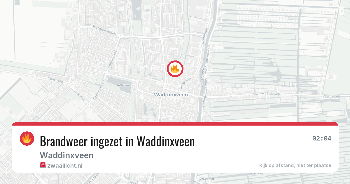 Brandweer ingezet in Waddinxveen — 28 jul 2026 | 🚨 Zwaailicht.nl