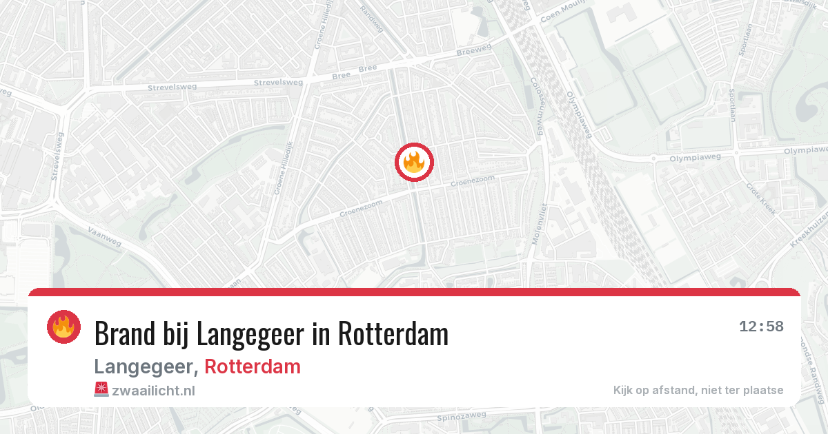 Brand bij Langegeer in Rotterdam — 14 mei 2026