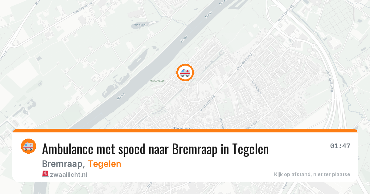 Ambulance met spoed naar Bremraap in Tegelen — 25 jul 2026