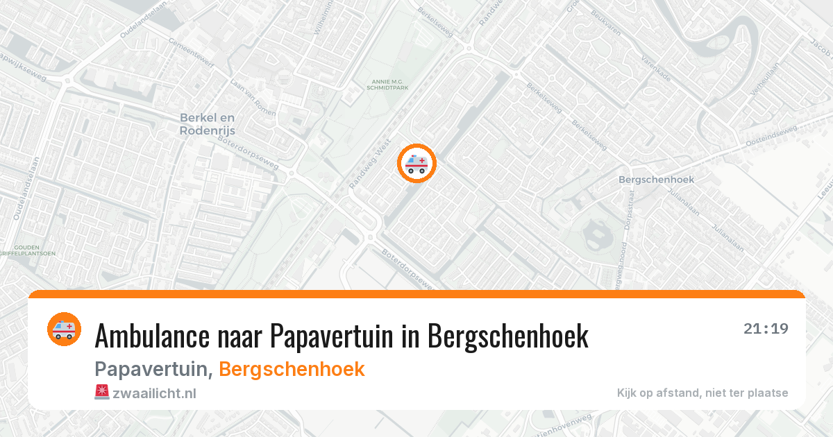 Ambulance naar Papavertuin in Bergschenhoek — 29 jan 2026