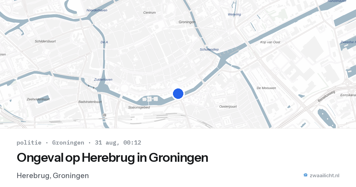Ongeval op Herebrug in Groningen — 30 aug 2026