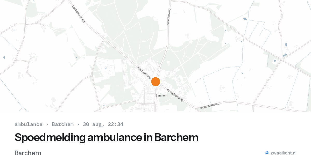 Spoedmelding ambulance in Barchem — 30 aug 2026