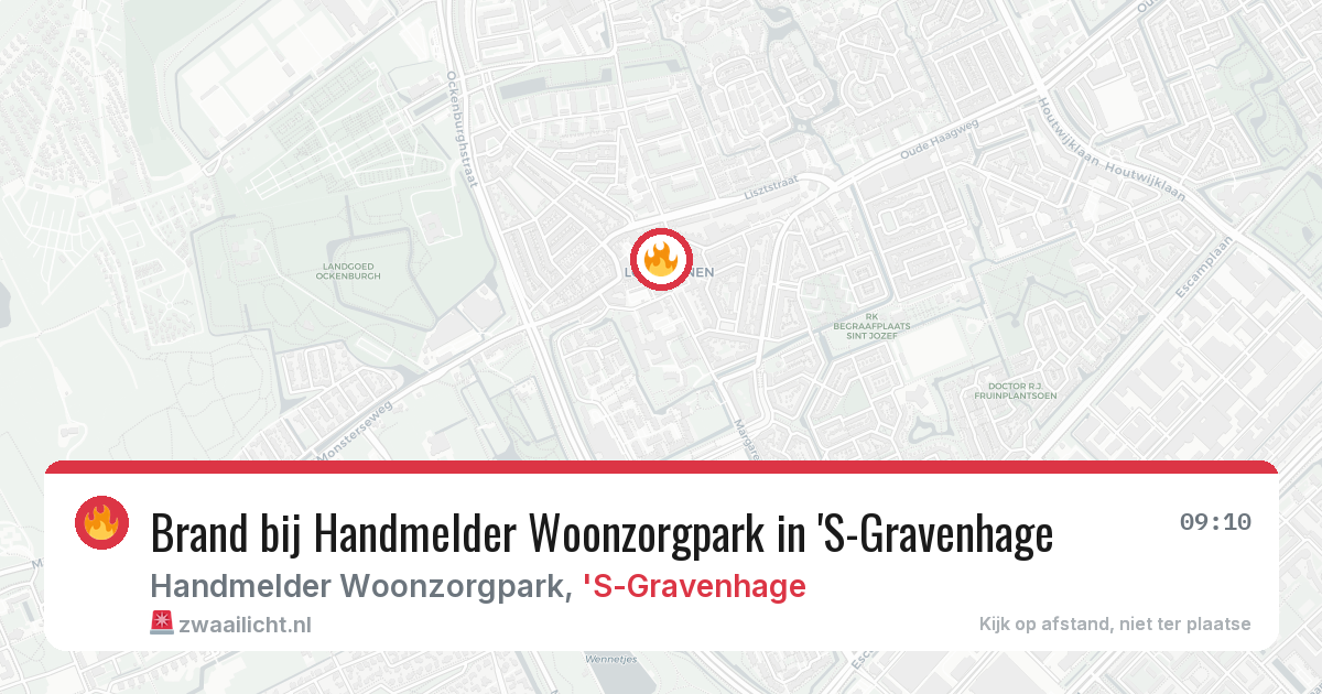 Brand bij Handmelder Woonzorgpark in 'S-Gravenhage — 12 jun 2026