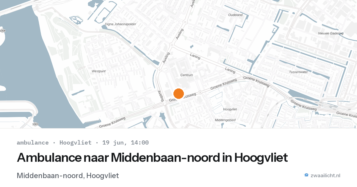 Ambulance naar Middenbaan-noord in Hoogvliet — 19 jun 2026