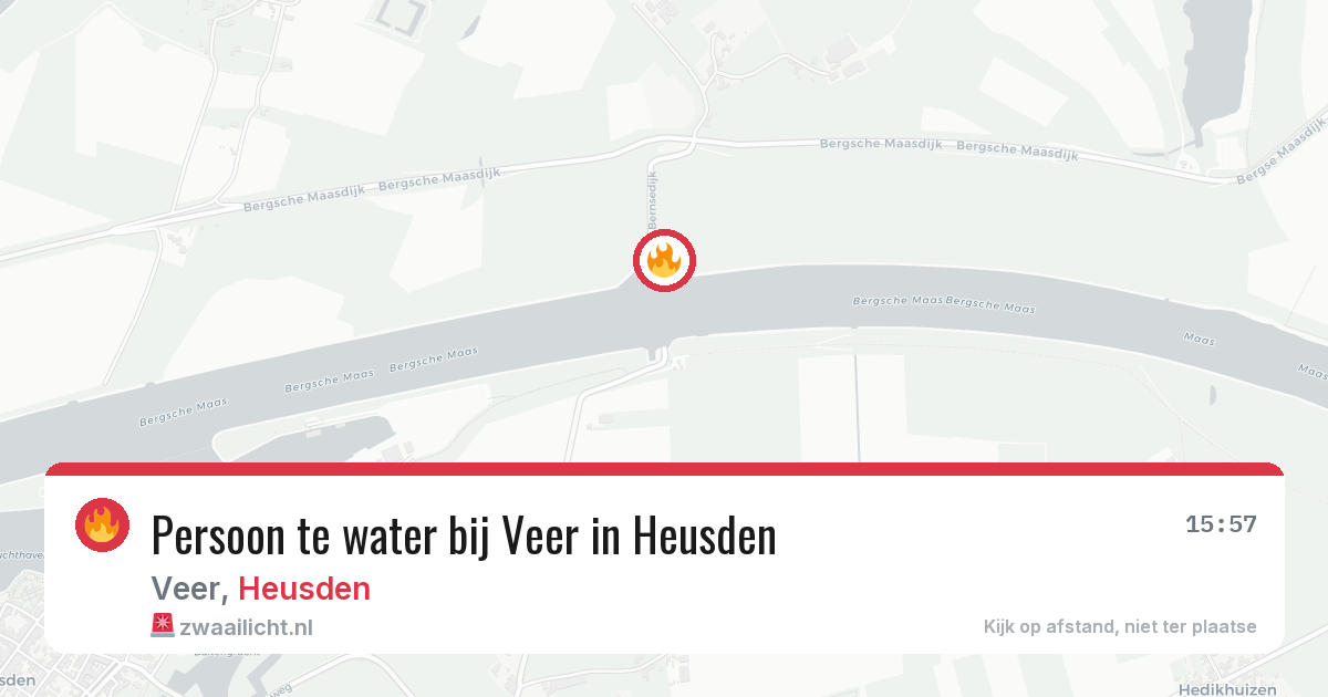 Persoon te water bij Veer in Heusden — 8 mei 2026