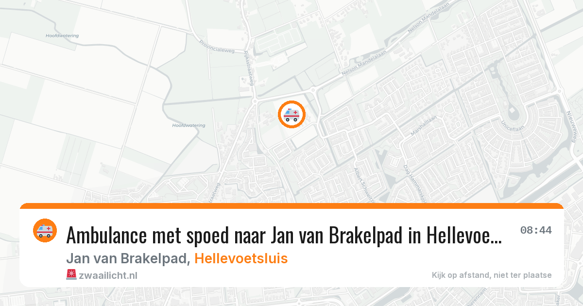 Ambulance met spoed naar Jan van Brakelpad in Hellevoetsluis — 9 aug 2026