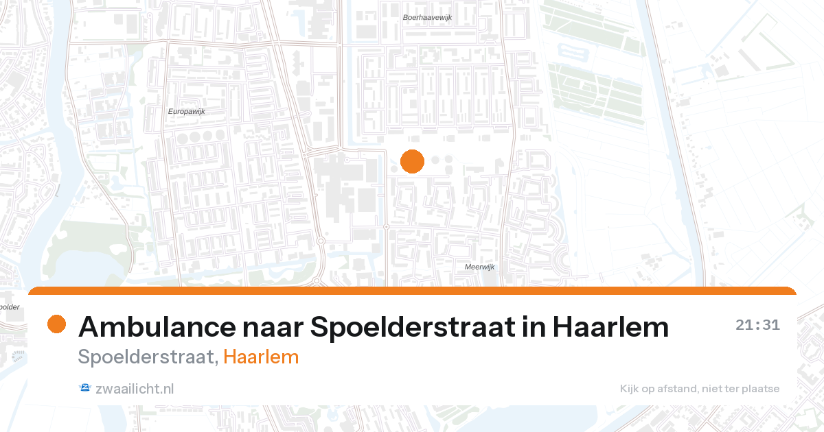 Ambulance naar Spoelderstraat in Haarlem — 27 aug 2026