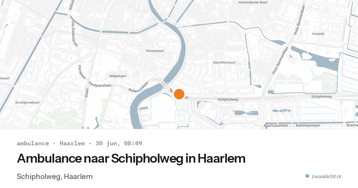 Ambulance naar Schipholweg in Haarlem — 30 jun 2026