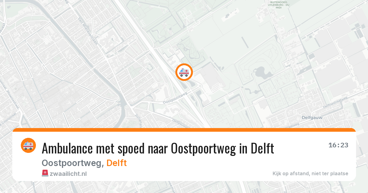 Ambulance met spoed naar Oostpoortweg in Delft — 25 jul 2026