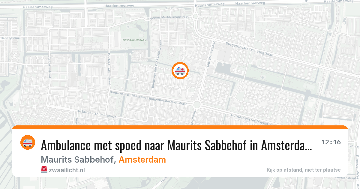 Ambulance met spoed naar Maurits Sabbehof in Amsterdam — 27 jun 2026
