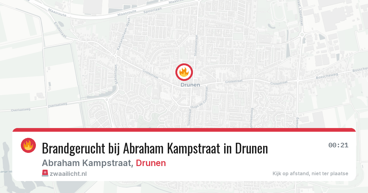 Brandgerucht bij Abraham Kampstraat in Drunen — 3 aug 2026