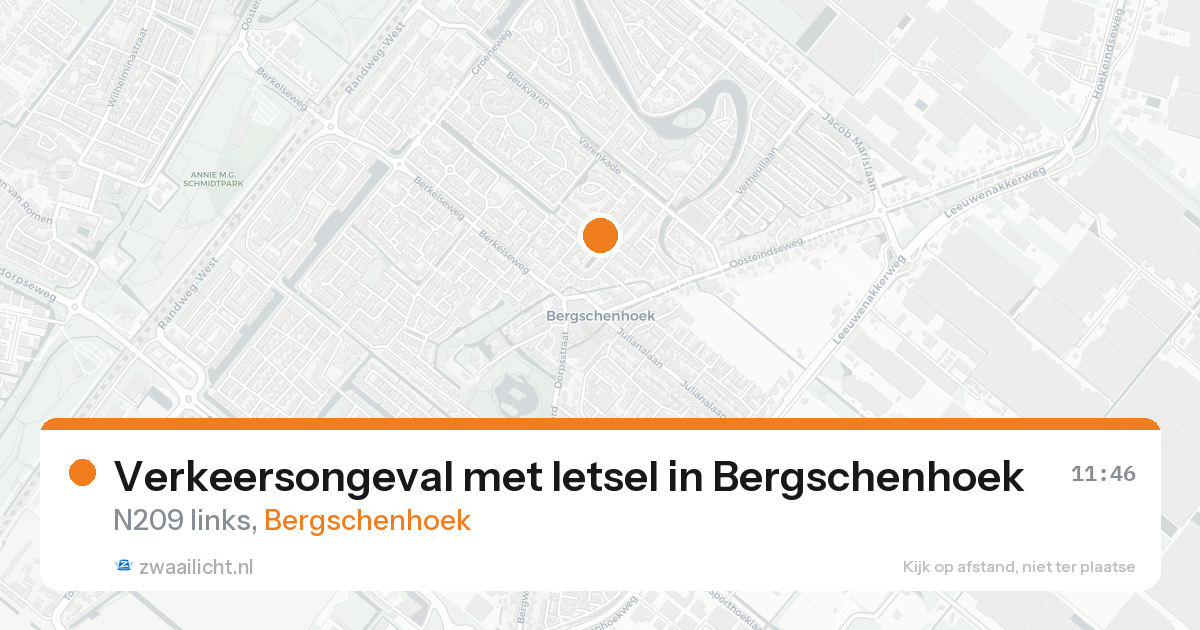 Verkeersongeval met letsel in Bergschenhoek — 7 feb 2026