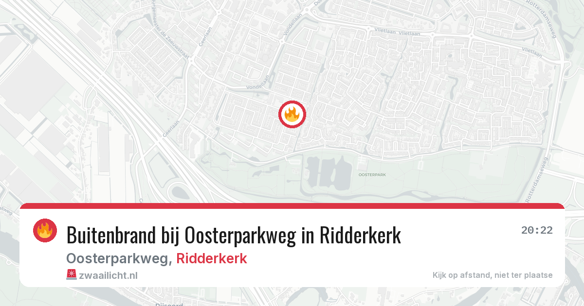 Buitenbrand bij Oosterparkweg in Ridderkerk — 8 jun 2026