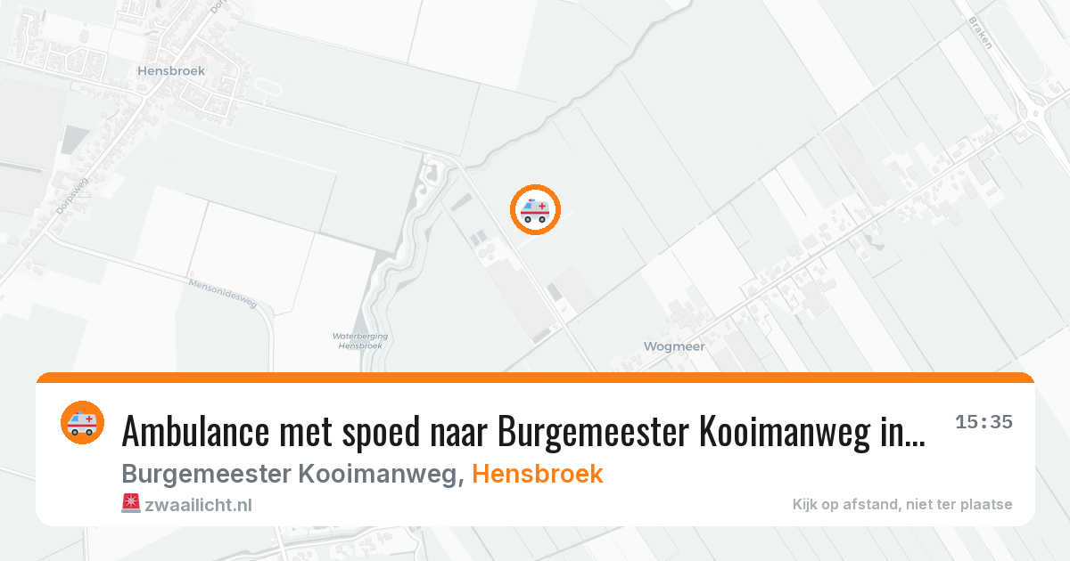 Ambulance met spoed naar Burgemeester Kooimanweg in Hensbroek — 8 feb 2026