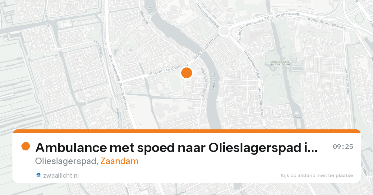 Ambulance met spoed naar Olieslagerspad in Zaandam — 20 aug 2026