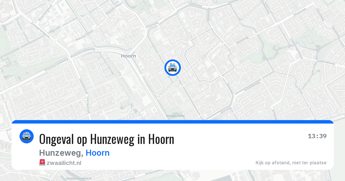 Ongeval op Hunzeweg in Hoorn — 2 aug 2026
