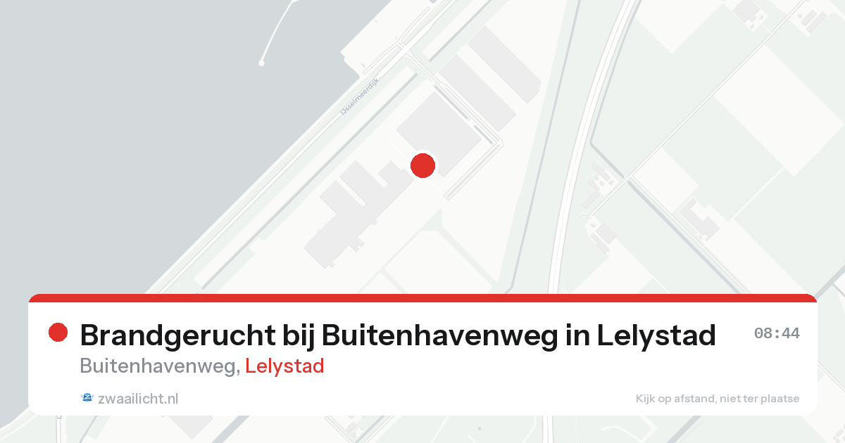 Brandgerucht bij Buitenhavenweg in Lelystad — 26 aug 2026