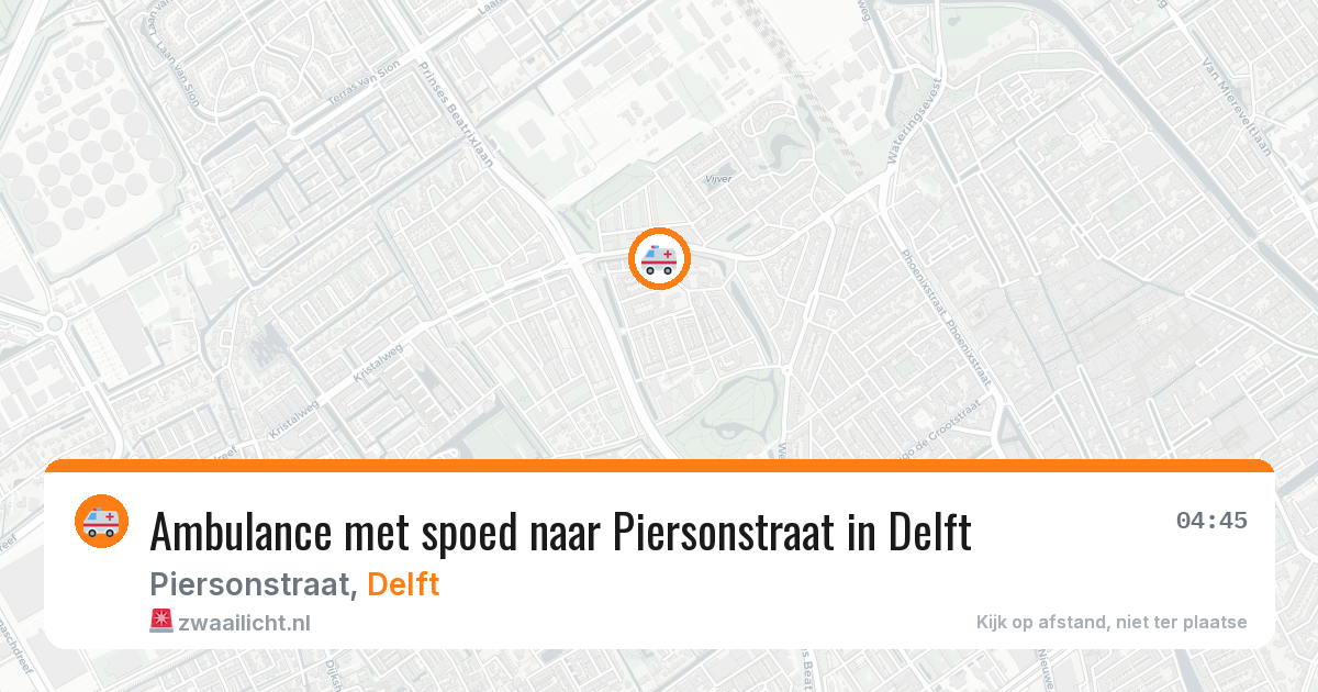 Ambulance met spoed naar Piersonstraat in Delft — 27 mei 2026
