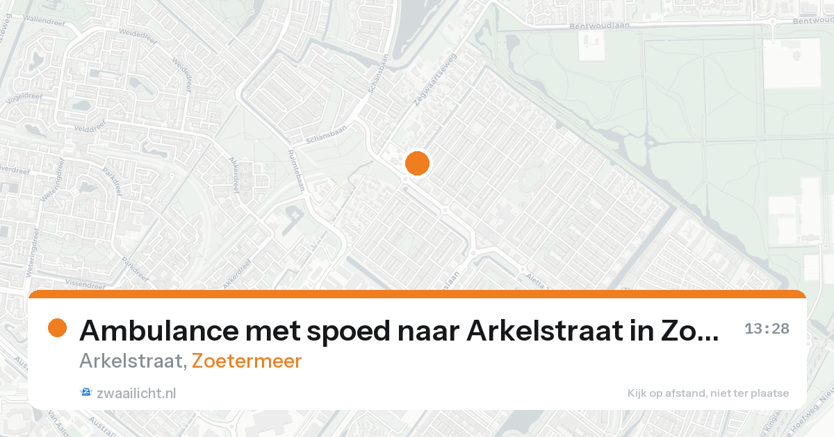 Ambulance met spoed naar Arkelstraat in Zoetermeer — 15 aug 2026