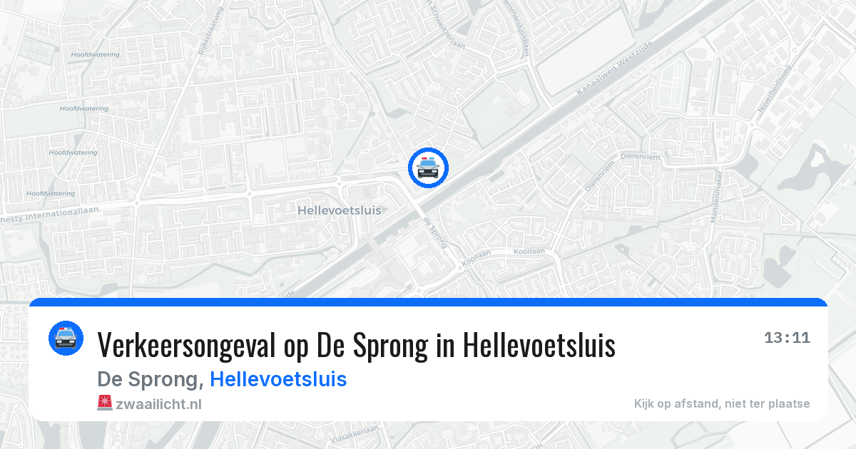 Verkeersongeval op De Sprong in Hellevoetsluis — 15 jun 2026