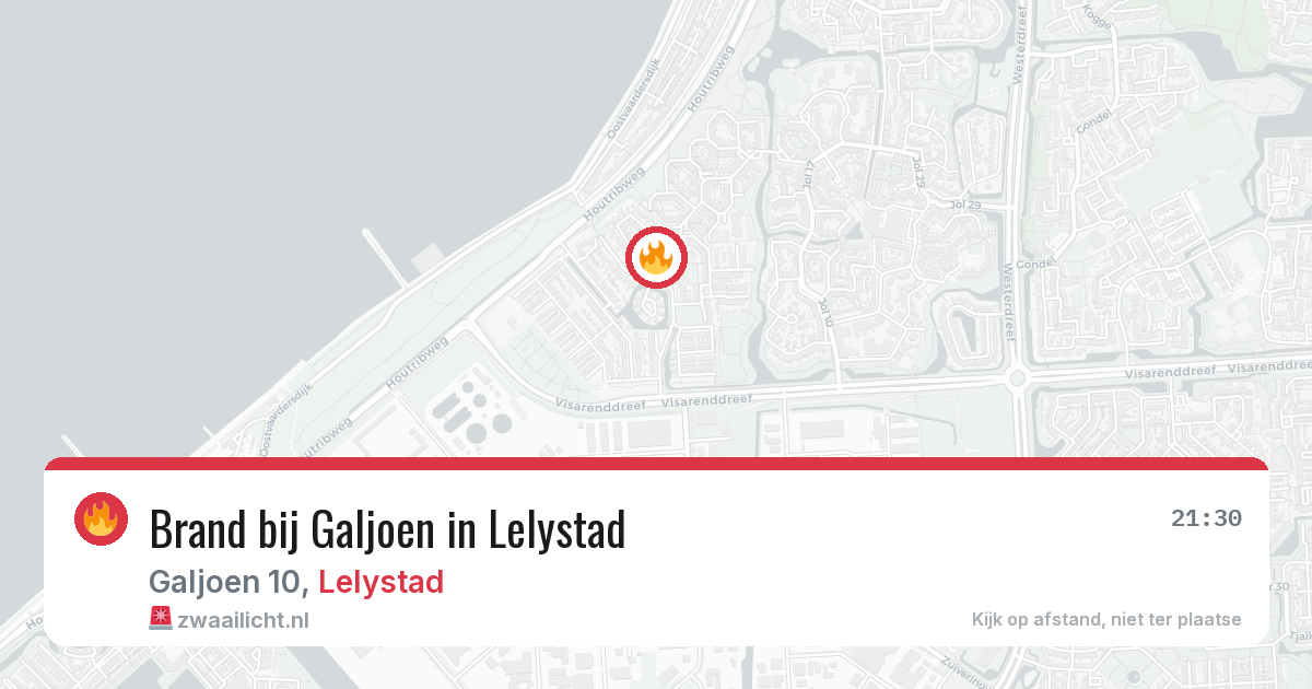 Brand bij Galjoen in Lelystad — 22 jun 2026