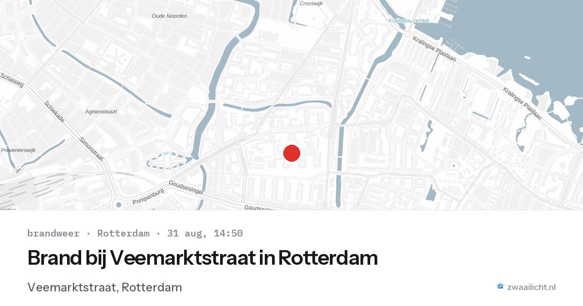 Brand bij Veemarktstraat in Rotterdam — 31 aug 2026