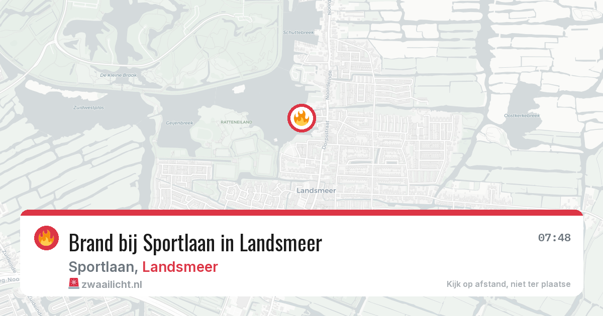 Brand bij Sportlaan in Landsmeer — 23 mei 2026