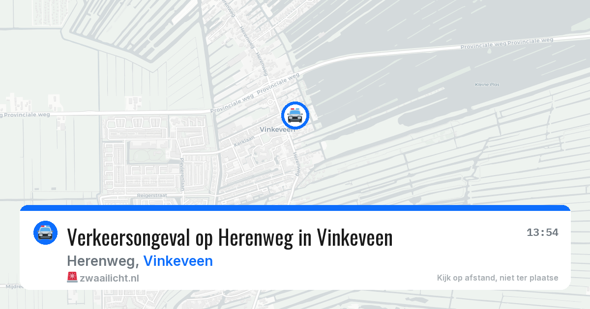 Verkeersongeval op Herenweg in Vinkeveen — 20 mrt 2026