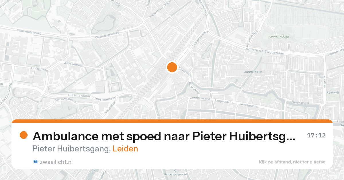 Ambulance met spoed naar Pieter Huibertsgang in Leiden — 17 aug 2026