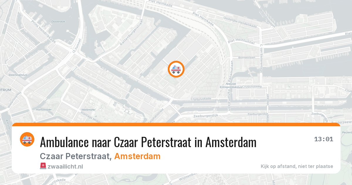 Ambulance naar Czaar Peterstraat in Amsterdam — 7 jul 2026